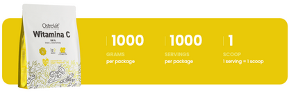 Vitamine C Poeder 1000 g, 1000 mg per Dosering - Vegan