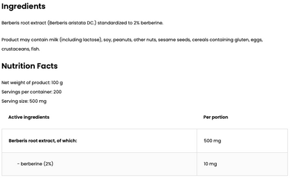 Berberis Extract 100 g – Berberiswortelextract, 2% Berberine, 200 Porties | OstroVit