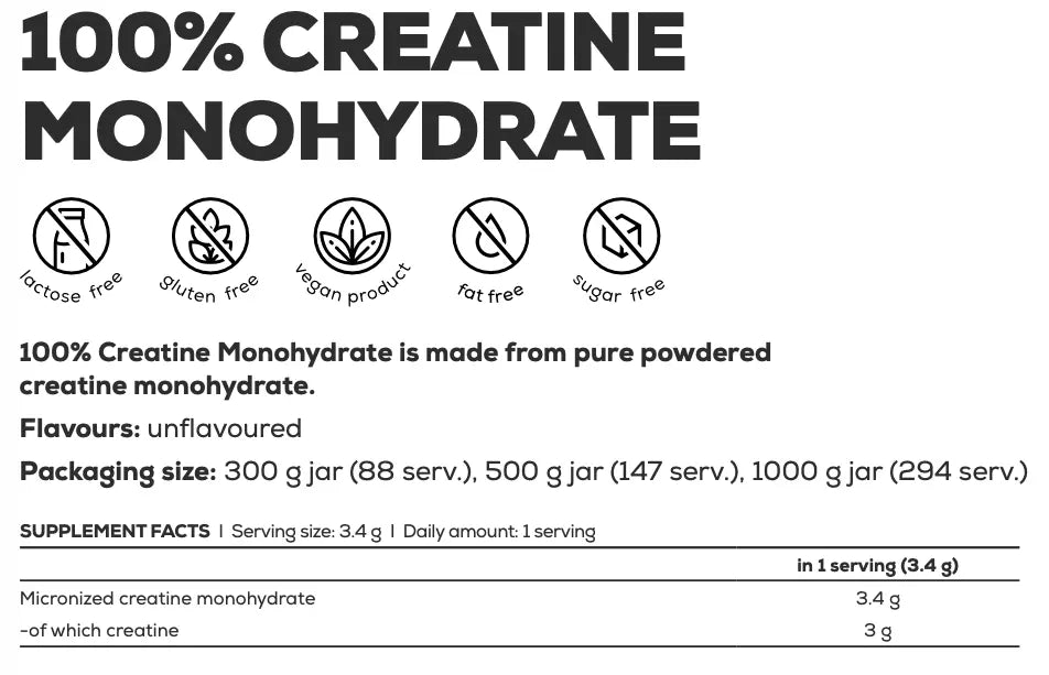 Creatine Monohydraat 500g Smaakloos