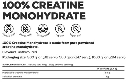 Creatine Monohydraat 500g Smaakloos