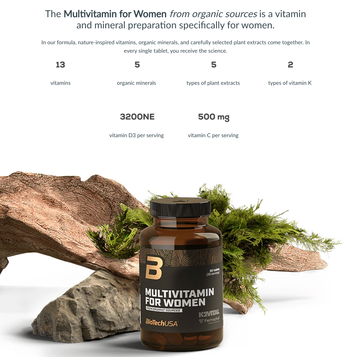 Multivitamin For Women from organic sources - 60 tablets