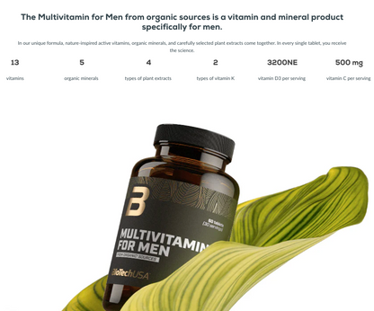 Multivitamin For Men from organic sources - 60 tablets