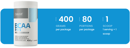 BCAA 8‑1‑1 – 400 g, Lemon, 80 porties | OstroVit