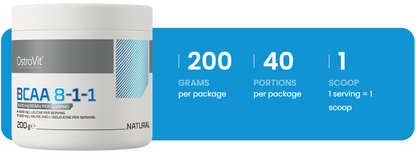 BCAA 8‑1‑1 – 200 g poeder, 5 g per portie | OstroVit