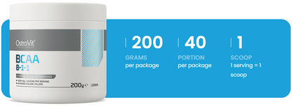 BCAA 8‑1‑1 Citroen – 200 g poeder, 40 porties | OstroVit