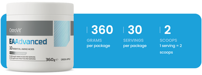 EAAdvanced – 360 g, EAA + BCAA + elektrolyten (Green Apple) | OstroVit