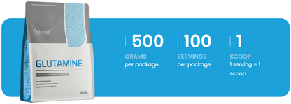 Glutamine – 500 g poeder, 100% L‑glutamine | OstroVit