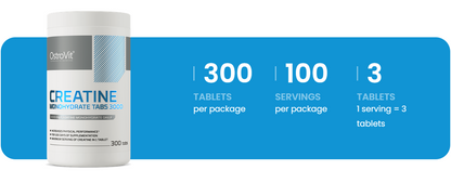 Kreatinmonohydrat – 300 Tabletten, 3000 mg pro Portion | OstroVit