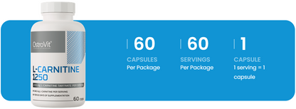 L‑Carnitine 1250 mg – 60 capsules, L‑carnitine‑tartraat | OstroVit