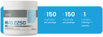 HMB 2250 mg – 150 Kapseln, 750 mg HMB-Ca pro Kapsel | OstroVit