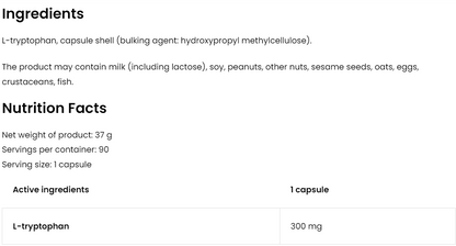 Tryptophan VEGE – 90 Kapseln, 300 mg L-Tryptophan | OstroVit