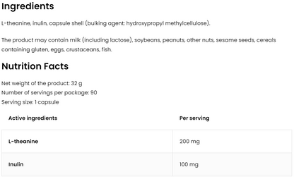 L‑Theanine VEGE – 90 vegan capsules, 200 mg | OstroVit