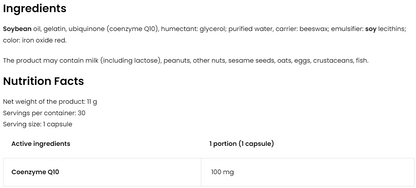 Elite Q10 – 30 bløde kapsler, 100 mg coenzym Q10 | OstroVit Pharma
