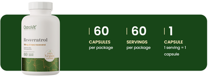 Resveratrol VEGE – 60 vegan capsules, 300 mg extract (50%) | OstroVit