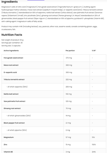 Testo Extreme – 90 capsules, vegan | OstroVit