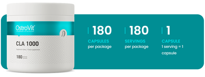 CLA 1000 mg – 180 softgels, 800 mg CLA per capsule | OstroVit