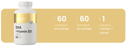 DHA + Vitamin D3 – 60 softgels, 300 mg DHA + 2000 IE D3 | OstroVit