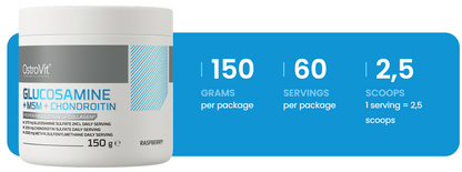 Glucosamine + MSM + Chondroitin – 150 g Framboos, met Vitamine C | OstroVit