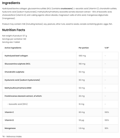 Flex Regen – 120 tabletter, kollagen + glukosamin + C/D-vitamin | OstroVit