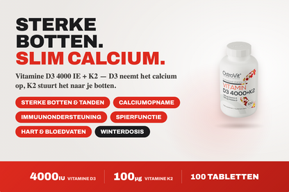 Vitamine D3 4000 IU + K2 100 tabs