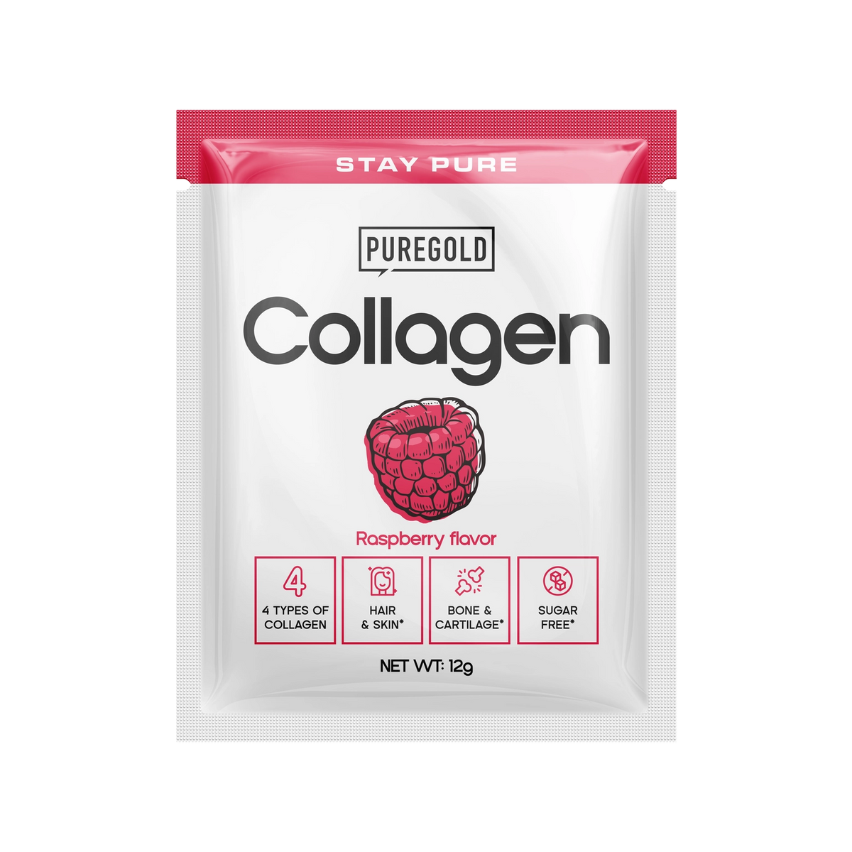 Bovine Collagen Raspberry 12g sachet