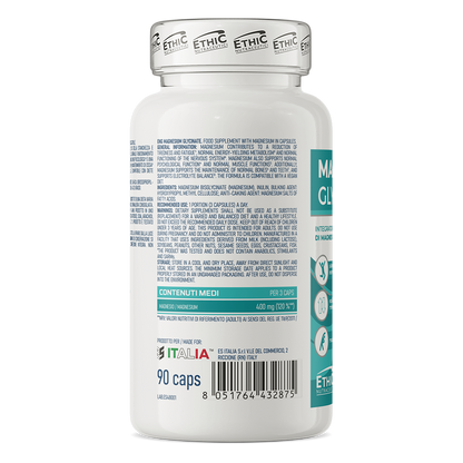 Magnesium Glycinate 90 Capsules, 400 mg Magnesium - Vegan