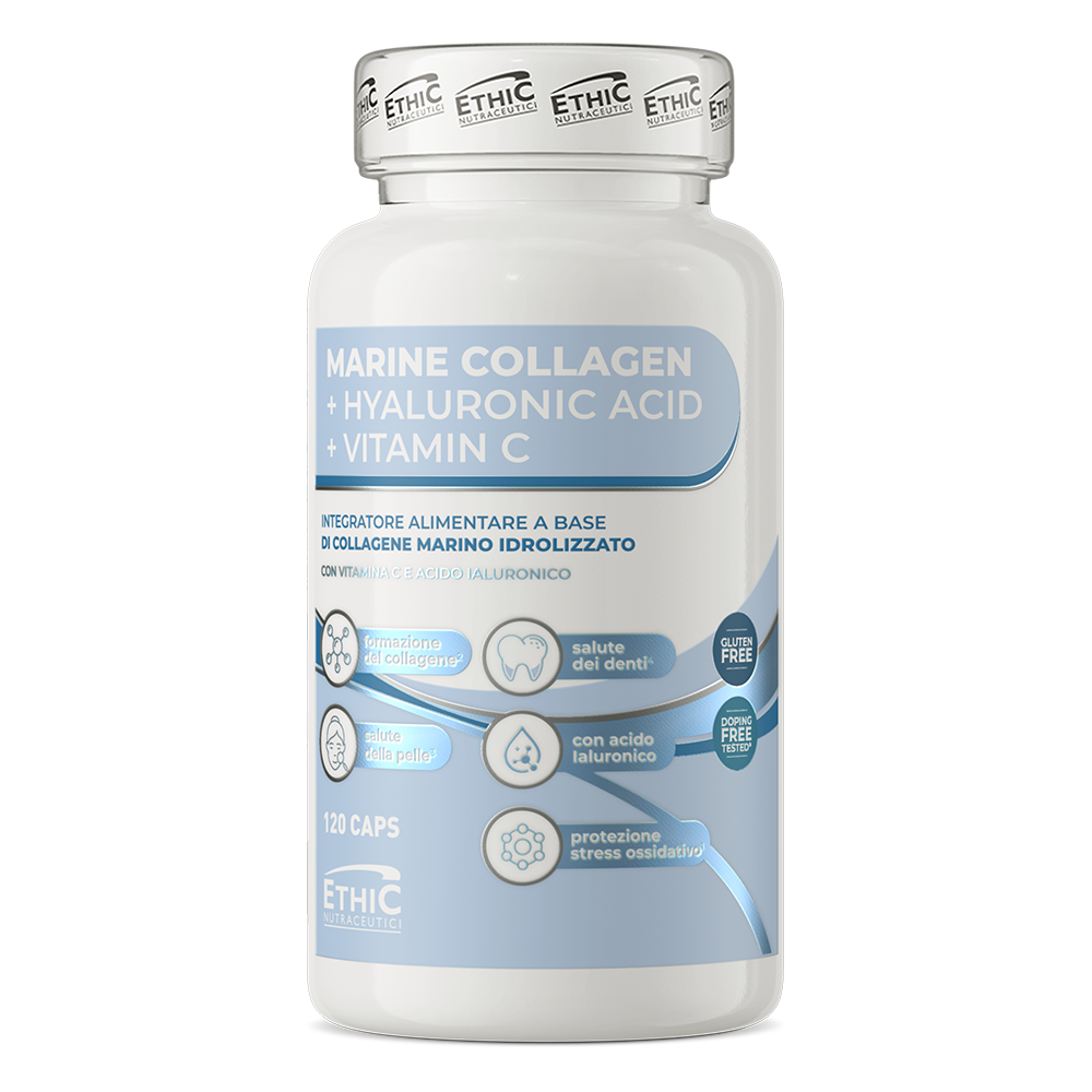 Marine Collagene + Hyaluronzuur + Vitamine C 120 Capsules, Gluten Vrij