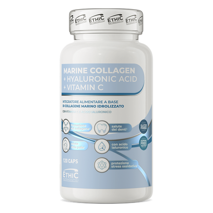 Marine Collagene + Hyaluronzuur + Vitamine C 120 Capsules, Gluten Vrij