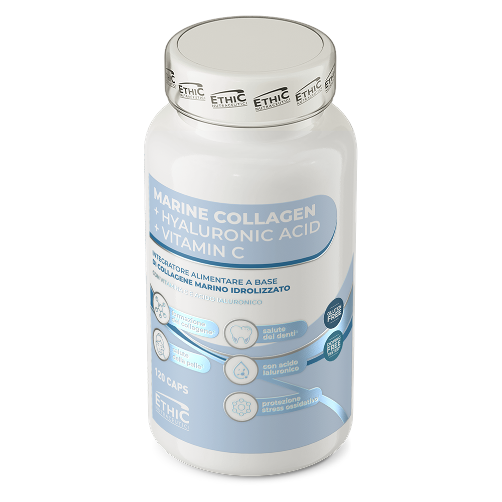 Marine Collagene + Hyaluronzuur + Vitamine C 120 Capsules, Gluten Vrij