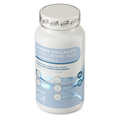 Marine Collagene + Hyaluronzuur + Vitamine C 120 Capsules, Gluten Vrij