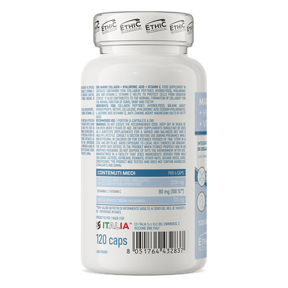 Marine Collagene + Hyaluronzuur + Vitamine C 120 Capsules, Gluten Vrij