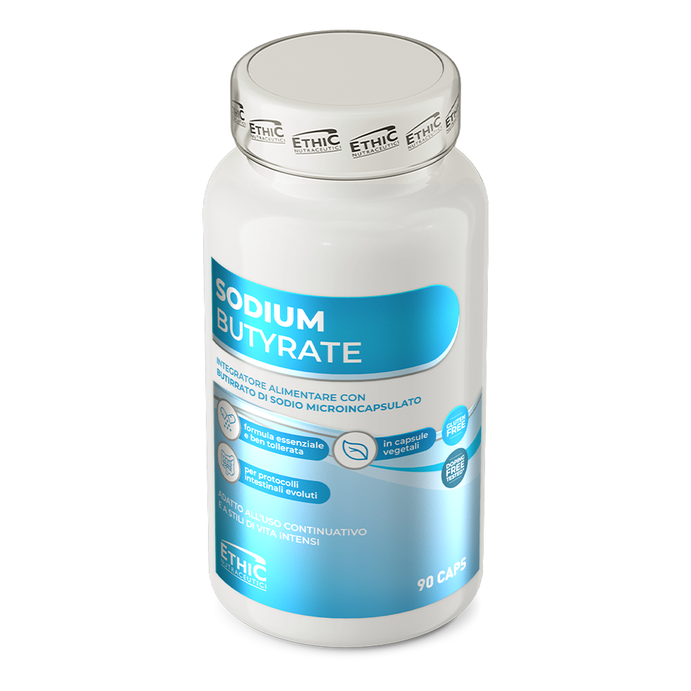Sodium Butyrate 600 mg 90 Capsules, Enterische Microcapsules, Gluten Vrij - natriumbutyraat