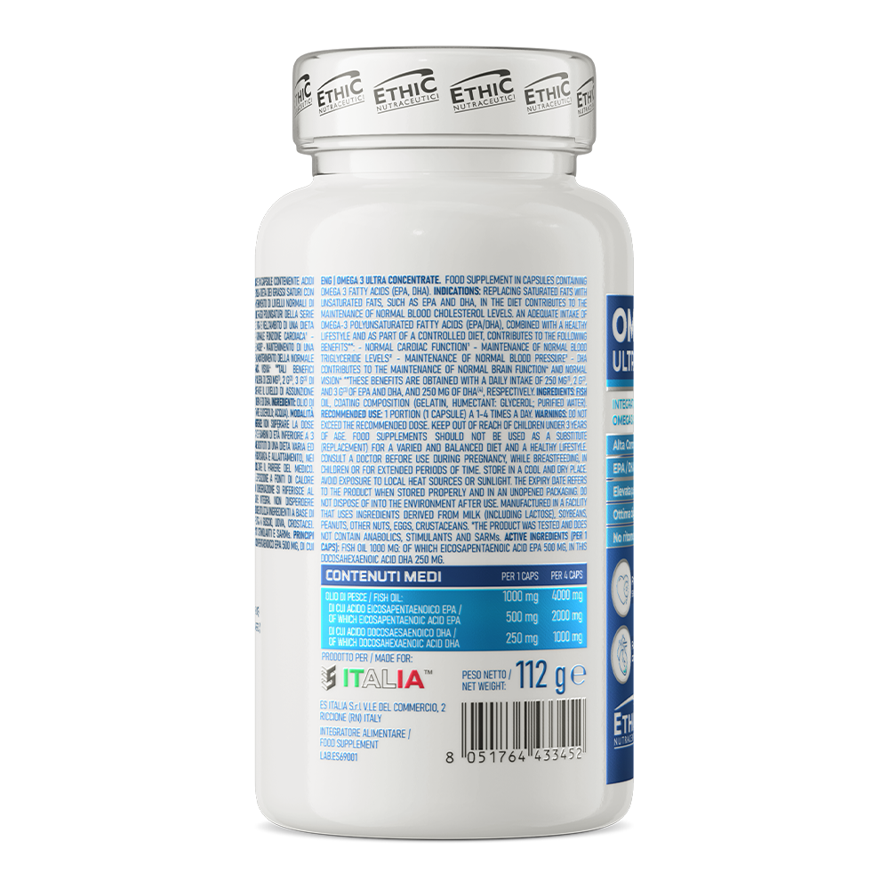 Omega 3 Ultra Concentrate – 500 mg EPA + 250 mg DHA, Gluten Vrij, 90 softgels