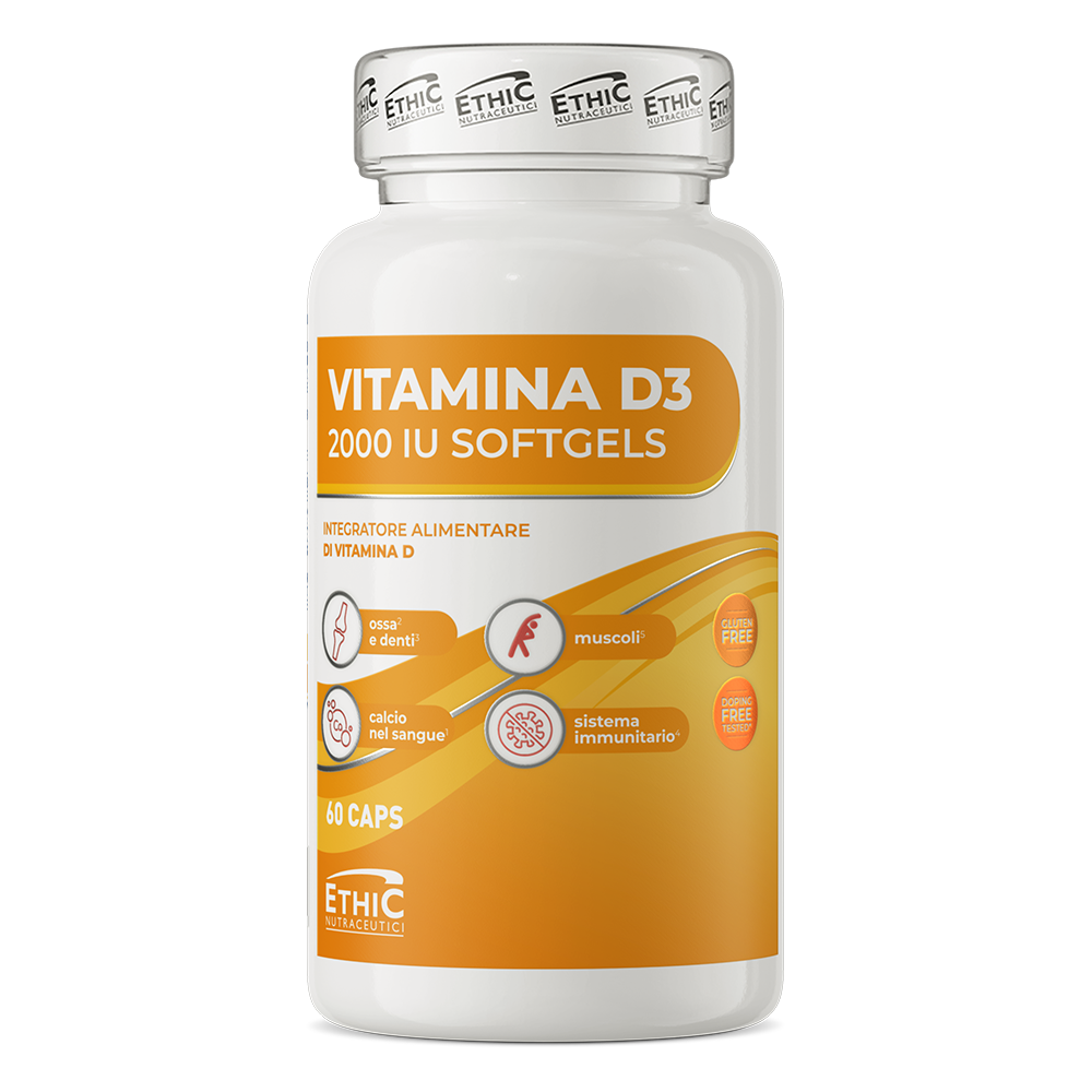 Vitamine D3 2000 IU 60 Softgels, 50 µg Cholecalciferol - Glutenvrij