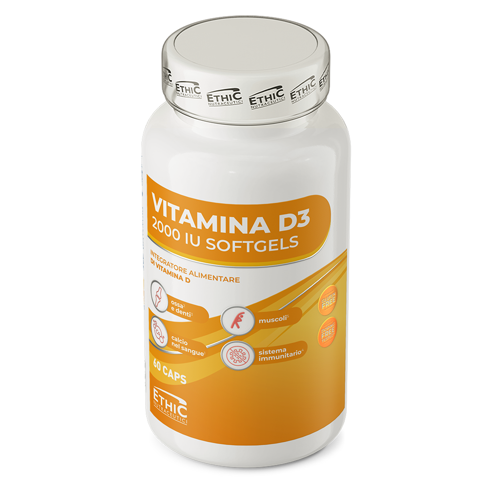 Vitamine D3 2000 IU 60 Softgels, 50 µg Cholecalciferol - Glutenvrij