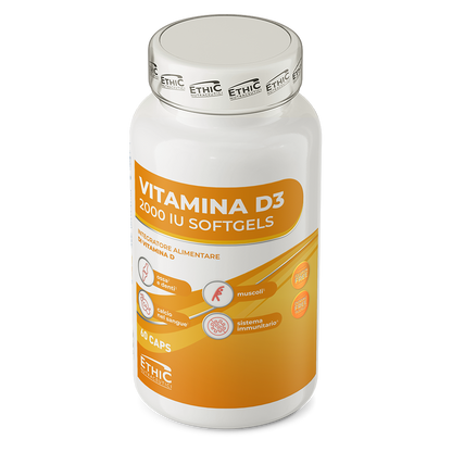 Vitamine D3 2000 IU 60 Softgels, 50 µg Cholecalciferol - Glutenvrij