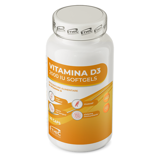 Vitamine D3 2000 IU 60 Softgels, 50 µg Cholecalciferol - Glutenvrij