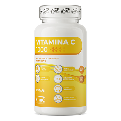 Vitamine C 1000 mg 120 Capsules, L‑Ascorbinezuur - Gluten Vrij