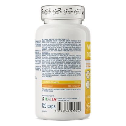 Vitamine C 1000 mg 120 Capsules, L‑Ascorbinezuur - Gluten Vrij