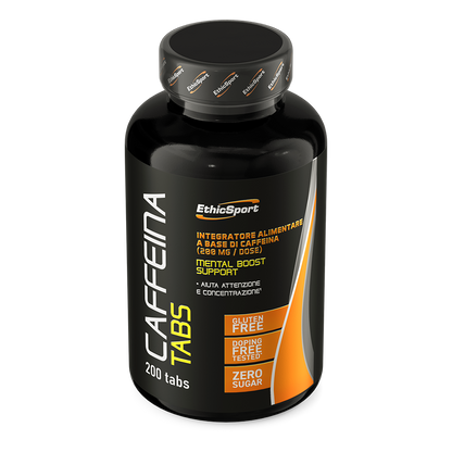 Cafeïne 200 mg 200 Tabletten, Gluten Vrij, Vegan - 200 Doseringen