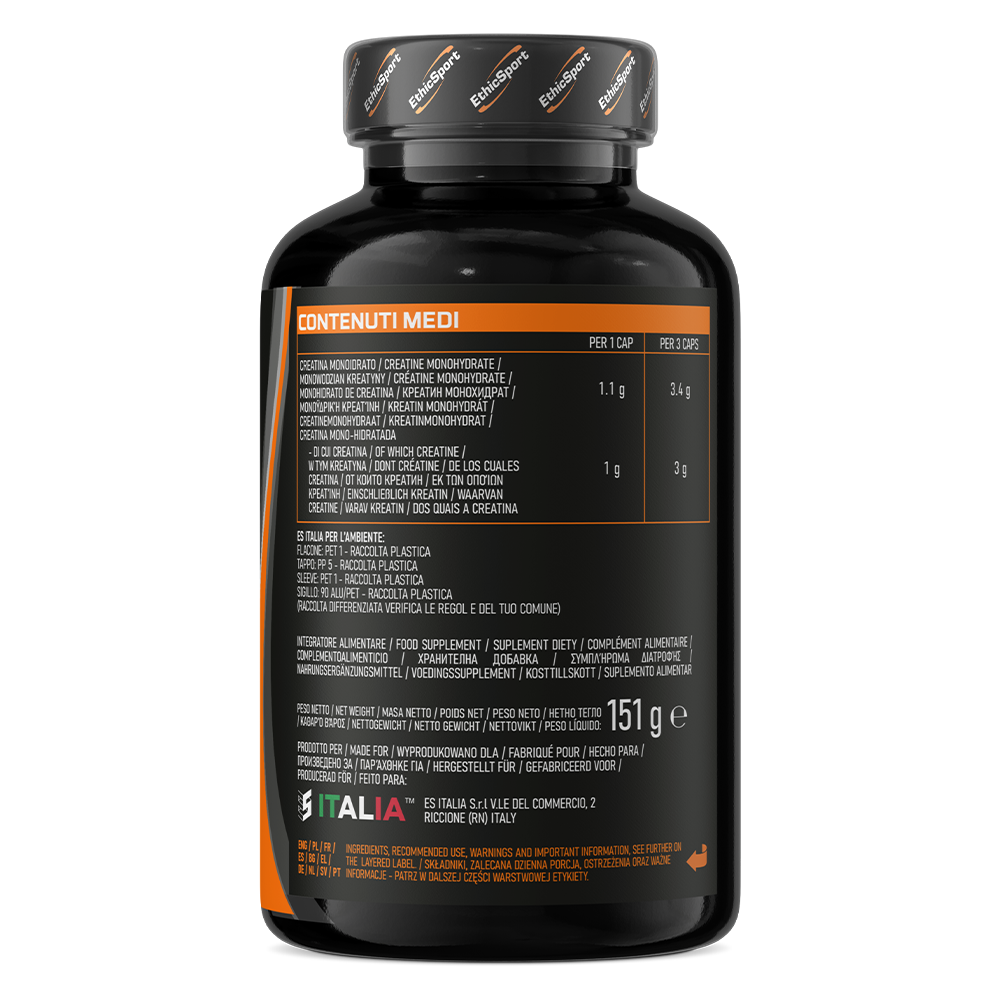 Creatina Creatine Monohydraat 120 Capsules - 3 g Creatine per Dagdosering, Gluten Vrij