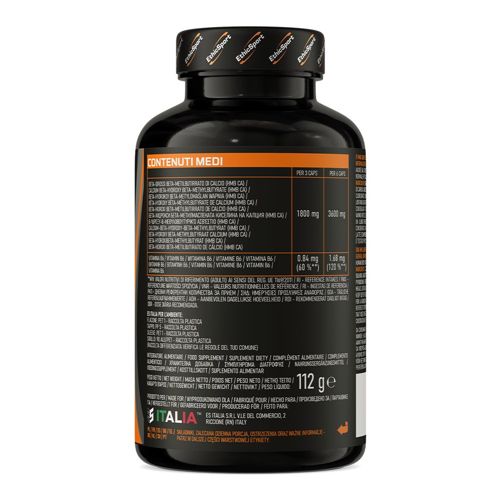 HMB 3600 Plus + Vitamine B6 120 Capsules, Gluten Vrij - 40 Porties