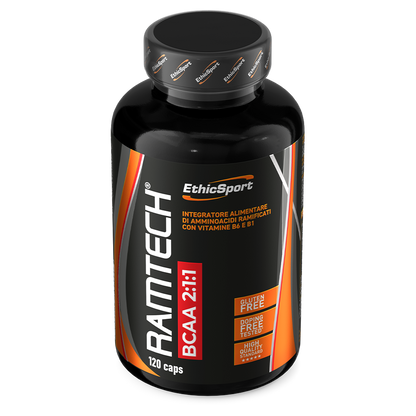 Ramtech BCAA 2:1:1 – 5000 mg per portie + vit. B1 & B6, 120 capsules