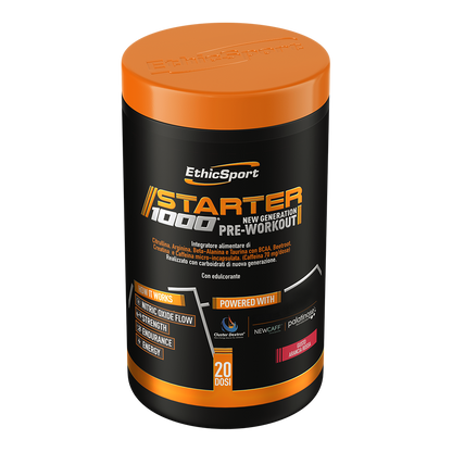Starter 1000 Pre‑Workout Poeder Red Orange, met magnesium, zink & vitamines + cafeïne