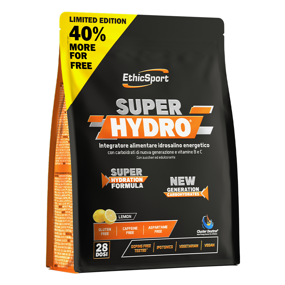 Super Hydro Citroen 700 g, Koolhydraten + Elektrolyten - Cafeïne & Aspartaam, Gluten Vrij