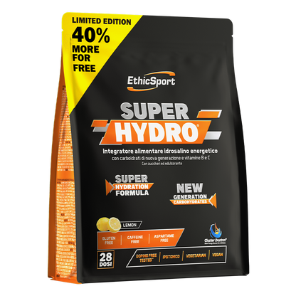 Super Hydro Citroen 700 g, Koolhydraten + Elektrolyten - Cafeïne & Aspartaam, Gluten Vrij
