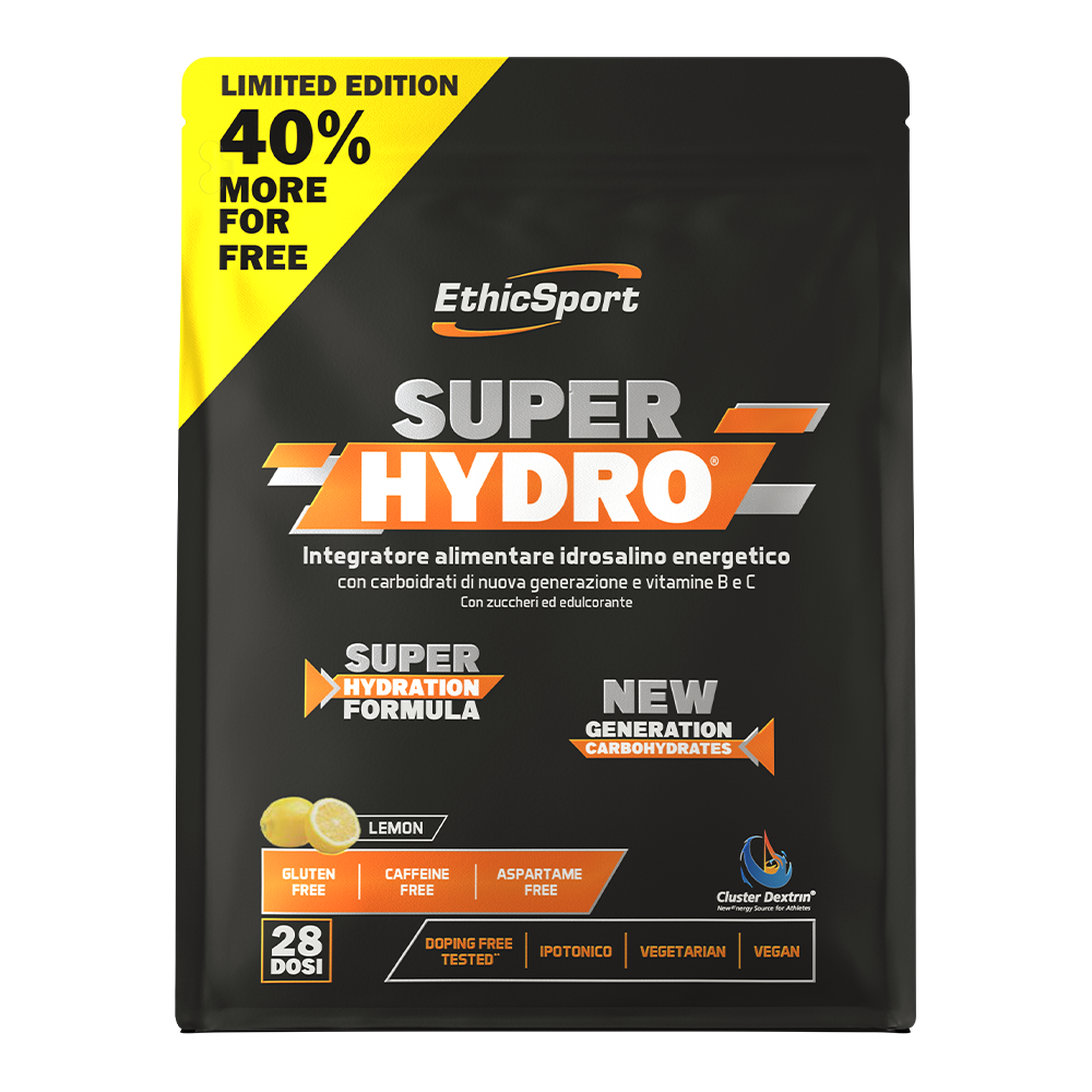 Super Hydro Citroen 700 g, Koolhydraten + Elektrolyten - Cafeïne & Aspartaam, Gluten Vrij