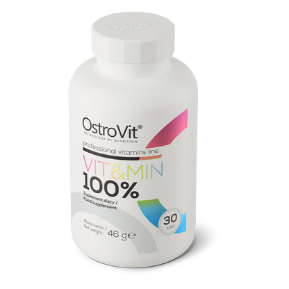 100 % VIT&amp;MIN – 30 Tabletten, 20 Vitamine &amp; Mineralstoffe | OstroVit