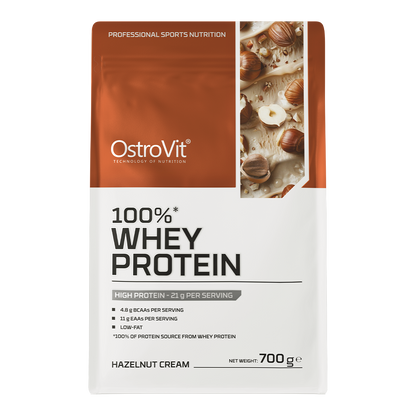 100% Whey Protein 700 g – Hazelnootcrème, 21 g eiwit | OstroVit