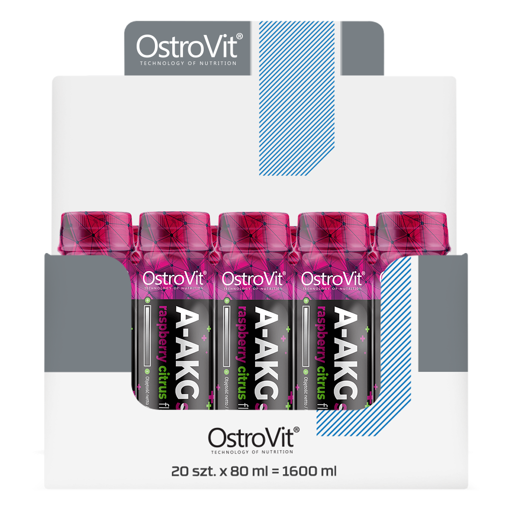 AAKG | Shot | 20 x 80 ml | Hindbær Citron | OstroVit